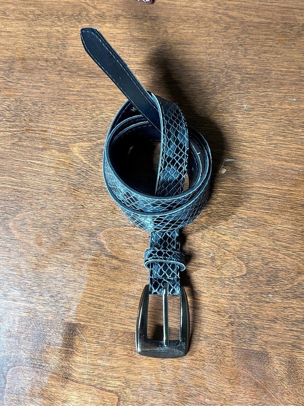 Black Textured Belt NWT